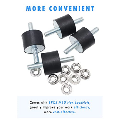 EASYEAH M10 Rubber Studs Shock Absorber Anti-Vibration Isolator Mounts - size: VV-M10x28-40x30