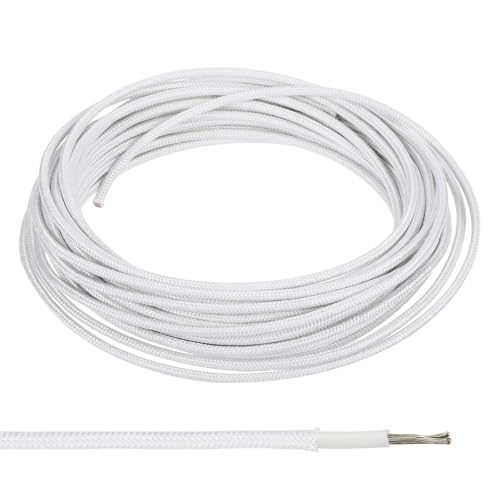 PATIKIL 9.8Ft 15AWG Electronic Wire, -30 to 200 Degrees Celsius Insulated High Temperature Resistant Electrical Flexible Silicone Cable for Lamp Boiler Heater, White - color: White, size: 15AWG