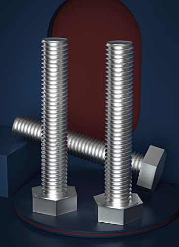 1/2-13 x 2-1/2" (1 to 7" Optional) Hex Head Screw Bolt, Stainless Steel 18-8(304), Fully Threaded,5pcs - size: 1/2-13 x 2-1/2"