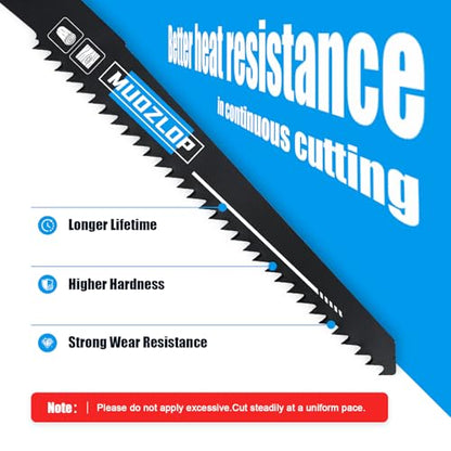 5Pack 6inch 6TPI Woodcutting Reciprocating Saw Blades Set - size: 6TPI/6 inch