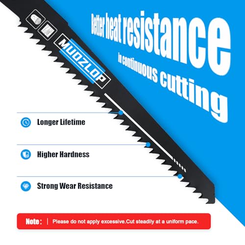 5Pack 9inch 6TPI Woodcutting Reciprocating Saw Blades Set - size: 6TPI/9 inch
