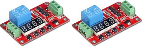 UCTRONICS DC 12V Programmable Multifunction Time Delay Relay Module with Segment LEDs Display for Smart Home, Automatic Control (Pack of 2) - size: 12V, No Case