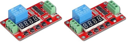 UCTRONICS DC 12V Programmable Multifunction Time Delay Relay Module with Segment LEDs Display for Smart Home, Automatic Control (Pack of 2) - size: 12V, No Case