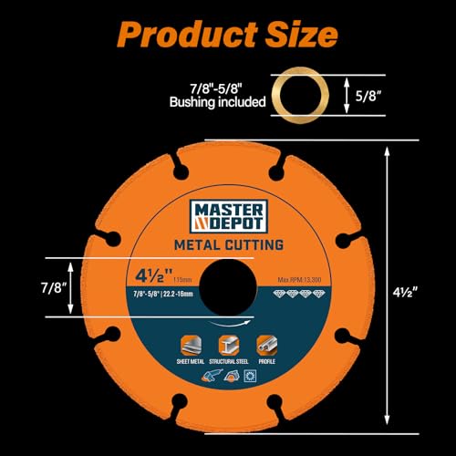 4 1/2" Cut Off Wheels, Diamond Cutting Wheel for Angle Grinder (5Pcs) - style: 4.5 inch/5pcs