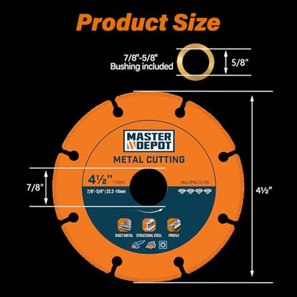 4 1/2" Cut Off Wheels, Diamond Cutting Wheel for Angle Grinder (5Pcs) - style: 4.5 inch/5pcs