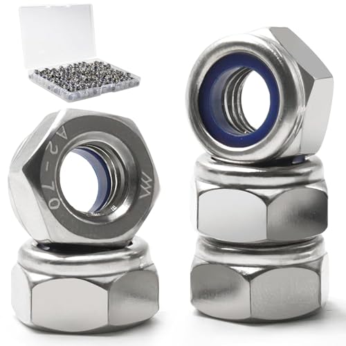 M4-0.7 Lock Nut, 240Pcs Stainless Steel Nylock Insert Locking Nut - size: M4-0.7, 240 Pack