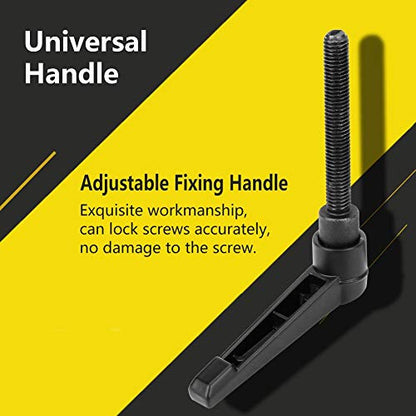 Hilitand 4pcs Clamping Lever Handle, M6 Stainless Steel Male Thread Adjustable Handle Machine Knobs Black (25mm)