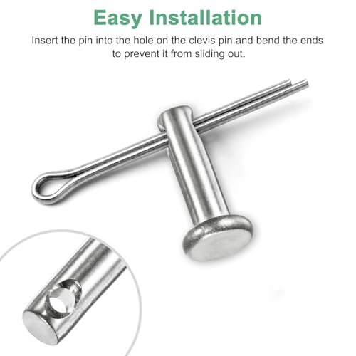 M METERXITY 20-Pack Single Hole Clevis Pins, M3 x 8mm 304 Stainless Steel Flat Head Clevis Pins for Mechanical Linkage/Fixed Parts/Ship Rigging, Link Hinge Pin Reusable - size: M3x8mm