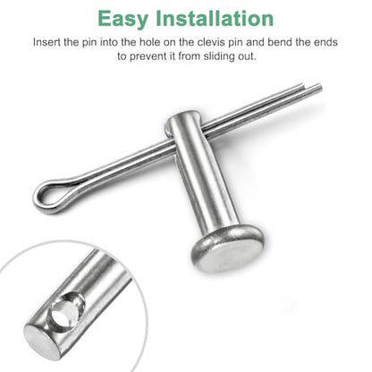 M METERXITY 20-Pack Single Hole Clevis Pins, M3 x 8mm 304 Stainless Steel Flat Head Clevis Pins for Mechanical Linkage/Fixed Parts/Ship Rigging, Link Hinge Pin Reusable - size: M3x8mm