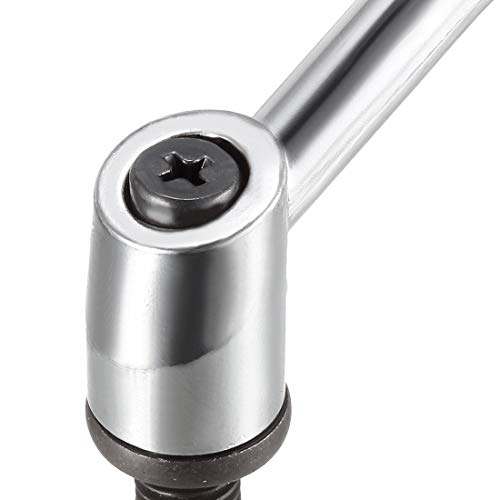 uxcell M10 x 25mm Handle Adjustable Clamping Lever Thread Push Button Ratchet Male Threaded Stud Knobs Locking Rotating Screw Handles Quick Release Bolt Silver Tone - size: M10 x 25mm