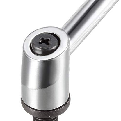 uxcell M10 x 25mm Handle Adjustable Clamping Lever Thread Push Button Ratchet Male Threaded Stud Knobs Locking Rotating Screw Handles Quick Release Bolt Silver Tone - size: M10 x 25mm