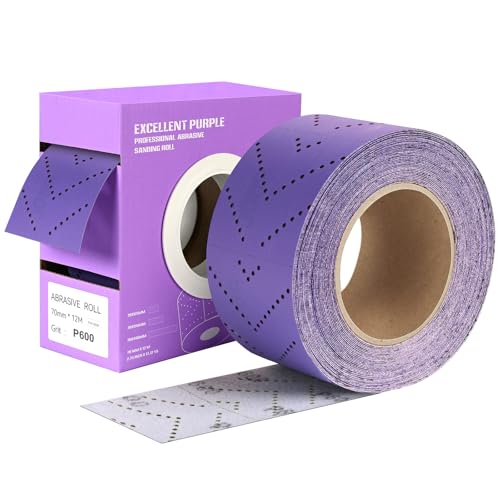600 Grit Hook and Loop Sandpaper Roll, 2-3/4" x 13 Yard Wet Dry Sanding - style: 600Grit
