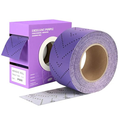 600 Grit Hook and Loop Sandpaper Roll, 2-3/4" x 13 Yard Wet Dry Sanding - style: 600Grit
