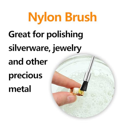 20 Pcs 3mm Nylon Bristle Brushes and Steel Cleaning End Brushes Pen