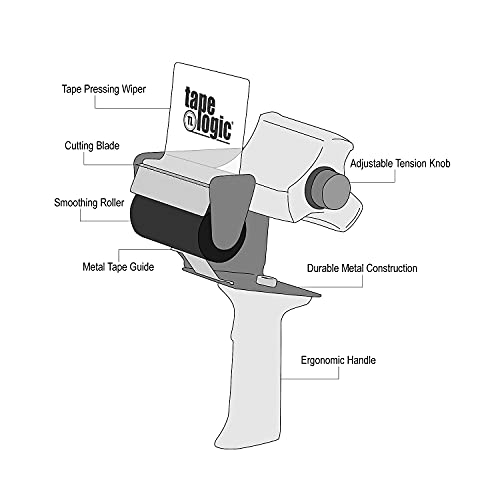 Tape Logic 4 Inch Heavy-Duty Packing Tape Dispenser Gun, for Packing, Shipping, Moving and Warehouse Use (1 Dispenser) - size: 4" Tape (Pack 1)