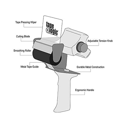 Tape Logic 4 Inch Heavy-Duty Packing Tape Dispenser Gun, for Packing, Shipping, Moving and Warehouse Use (1 Dispenser) - size: 4" Tape (Pack 1)