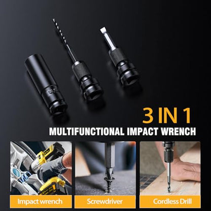 1/2" Cordless Impact Wrench 650Ft-Lbs Brushless, 2×4.0Ah Battery & Charger