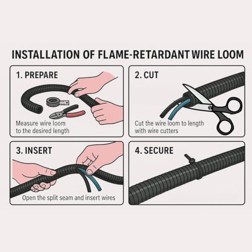 Electriduct 1" Flame Retardant Polypropylene Split Wire Loom - 25 Feet - size: 1 Inch
