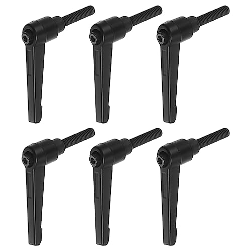 6pcs Adjustable Clamping Lever Handles M6 x 25mm Male Thread Bolt Knobs Rotating Screw Locking Quick Release Ratchet Push Button Handle, Black - size: M6 x 25mm