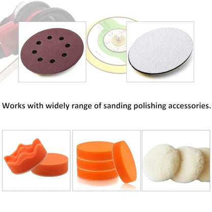 1Pcs 6in Hook and Loop Flexible Backing Pad, 6" Sanding Back Pad 5/16" 24 Thread for Air Orbital Sander and Pneumatic Polisher - style: 6inch