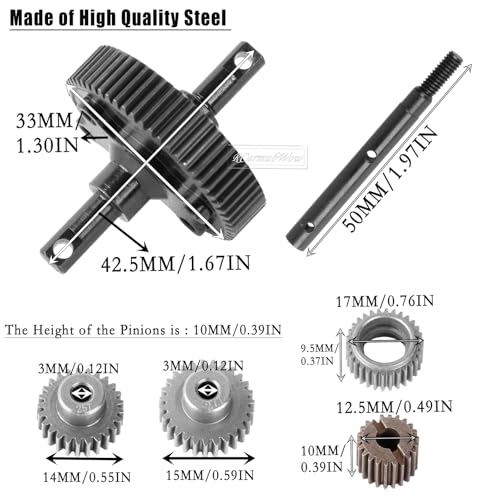 RC 48P 76T Spur Gear &Transmission Gear &Slipper Clutch &Pressure Plate &Slipper Rebuild Kit w/ 25+27T Pinions Upgrades Part for 1/10 Slash/Rustler/Stampede/Bandit 2WD VXL,Navy Blue