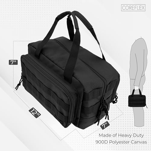 Coreflex 12-Inch Heavy Duty Tool Bag, Tactical, Gear, Range, EDC,Tool Bag for cars, Multi-Purpose Work Bag for Mechanics,Electrician,Carpenters,Builders,Plumbers 12" X 7" X 7" (Black) - color: Black