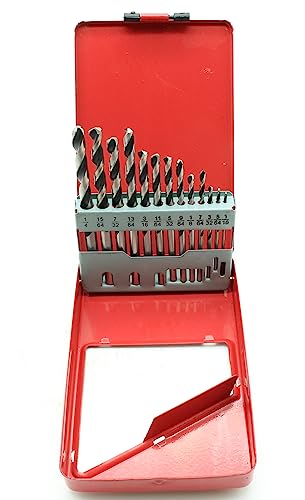 TMAX 13p M35 Cobalt Jobber Twist Drill Bit, Imperial Size 1/16"-1/4" - size: Jobber 13pc IP