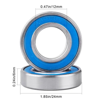 10pcs 6901-2RS Ball Bearings - Miniature Deep Groove Ball Bearing Double Blue Rubber Sealed Chrome Steel for RC Cars/Planes/Drone/Robotics/ 3D Printing Projects(12x24x6mm) - size: 12x24x6mm 6901-2RS