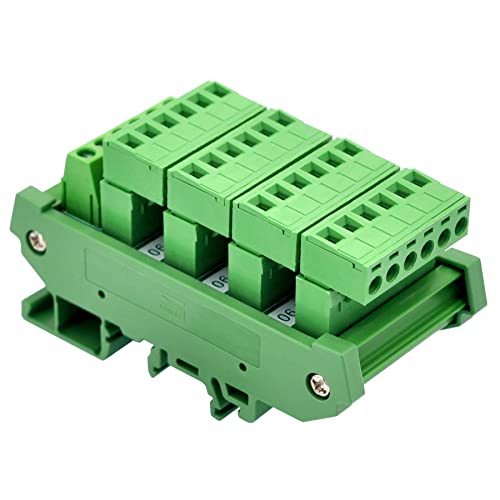 Slim DIN Rail Mount 10A/300V Pluggable Screw Terminal Block Distribution Module (5x6 Position) - style: 5x6 Position