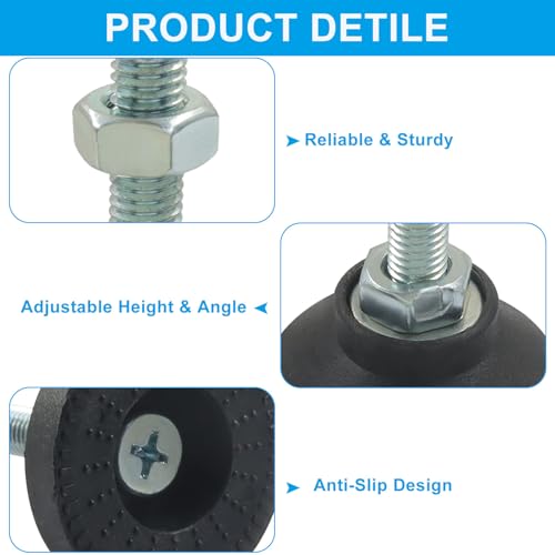 M10 Thread Adjustable Feet, D50 x M10 x H100, 4 Pcs - size: 4 Pcs (D50 x M10 x H100)
