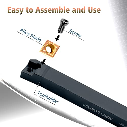 Lathe Turning Holders Threading Holder - Metal Lathe Cutting Tools 1/2" SCLCL1212H09+1/2" SCLCR1212H09 Threading Tools+10pcs Indexable Carbide Inserts Golden for Lathe Tools - color: SCLCL1212/SCLCRH09 turning holders+10pcs inserts