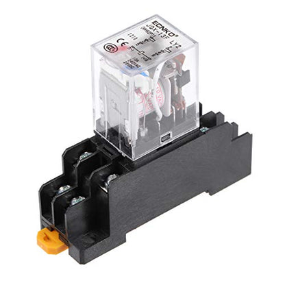 uxcell Electromagnetic Power Relay, JQX-13F AC110V Coil DPDT 8Pins Red Light Electromagnetic Power Relay + Socket