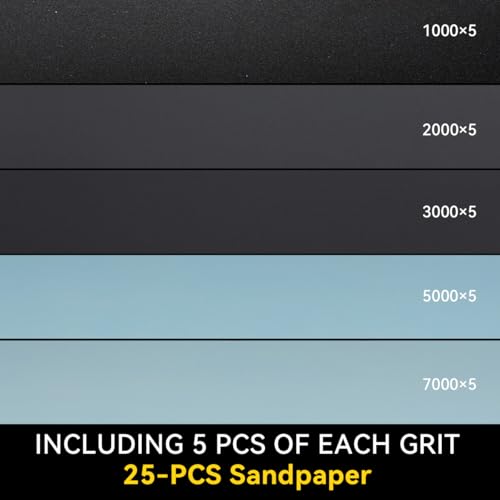 Fine Wet Dry Sandpaper, 25 Piece, 1000 2000 3000 5000 7000 Grit - size: 25PCS/1000-7000Grit