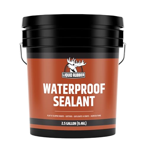 Liquid Rubber Waterproof Sealant - Roof & Gutter Coating, Black, 2.5 Gallon - size: 2.5 Gallon