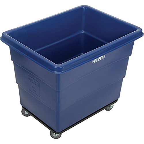 Global Industrial 12 Bushel Plastic Bulk Box Truck, Steel Base, Blue - color: Blue