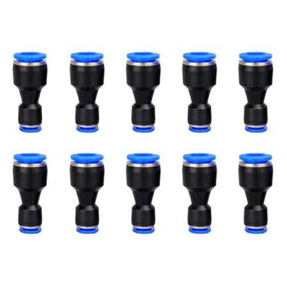 Reducer Push to Connect Fitting, 1/2" to 3/8" Tube OD, Reducing Pneumatic Quick Connector Coupler (Pack of 10) - size: 1/2"-3/8“ Tube OD
