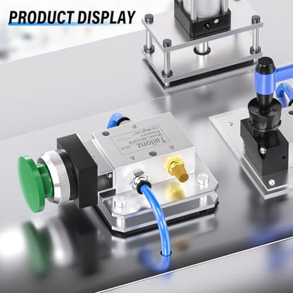 TAILONZ PNEUMATIC Green 1/4”NPT Manual Control Type Mushroom Push Button 3 Way 2 Position Pneumatic Control Mechanical Valve - size: 3 Way 2 Position