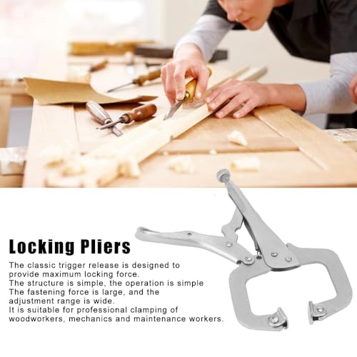 10 Inch Alloy Steel Adjustable Locking Pliers Wide Jaw with Rotating Pads Heavy-Duty Clamp Tool for Welding, Metalworking & Woodworking