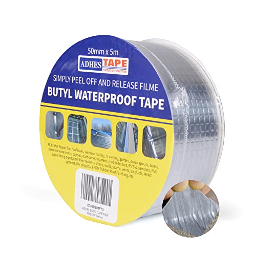 ADHES Butyl Tape Waterproof Tape, 2in x 16ft Aluminum Foil Tape - color: Grey, size: 2 inches x 16 feet