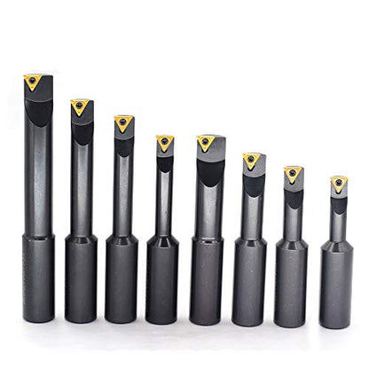 OSCARBIDE 3/4" Round Shank 8-Piece Boring Bar Set w/TCMT Inserts