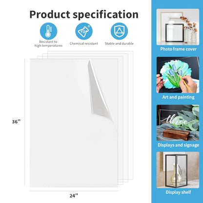 Art3d Plexiglass Sheets, Clear & Flexible, 5-Pack of 24 x 36" - color: Clear, size: 24" x 36", 1mm Thick
