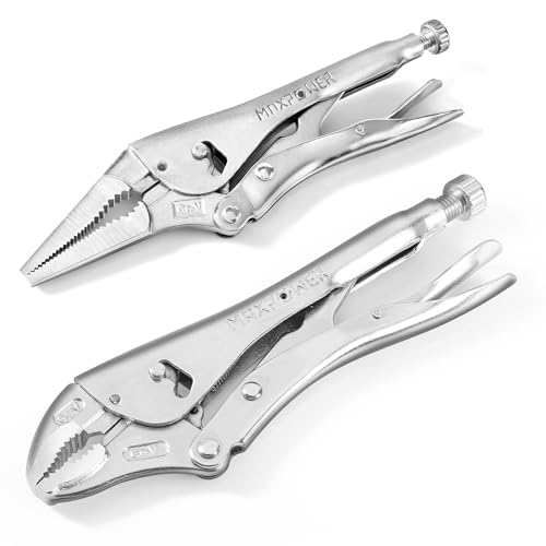 MAXPOWER Locking Pliers Set, 9" Long Nose & 10" Curved Jaw, 2 Pack - style: Long nose & curved jaw