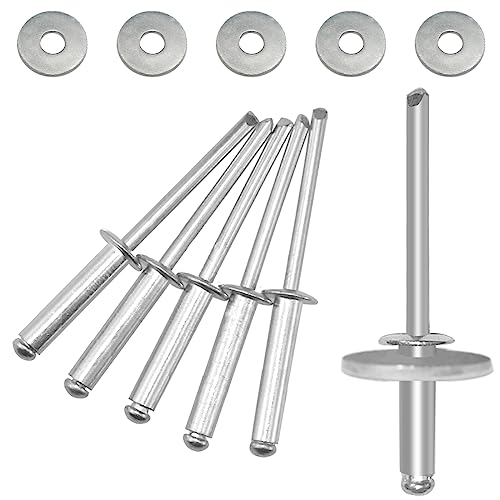 50 sets Aluminum Blind Rivets with Aluminum Backup Pop Rivets Washers