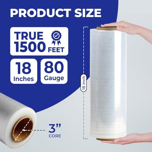 Rosmonde Bulk Plastic Wrap for Moving, 20 Pack, True 18" x 1500 ft - color: Clear, size: 20 Pack