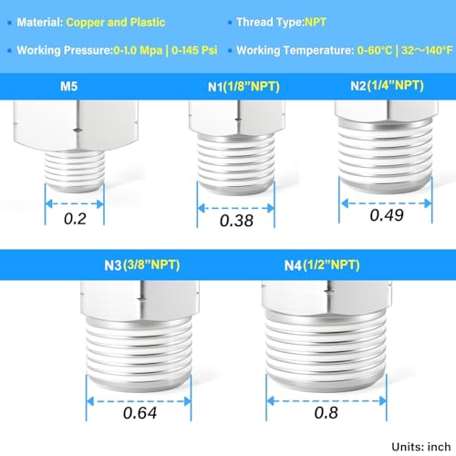 TAILONZ PNEUMATIC Black 1/4" 3/8" 1/2" Push to Connect Fittings, Push-in Fittings Thread Connection Kits Suitable for Nylon, PU Tube etc. (Pack of 66) - color: Black, size: 1/4"3/8"1/2"OD/66PCS