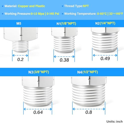 TAILONZ PNEUMATIC Black 1/4" 3/8" 1/2" Push to Connect Fittings, Push-in Fittings Thread Connection Kits Suitable for Nylon, PU Tube etc. (Pack of 66) - color: Black, size: 1/4"3/8"1/2"OD/66PCS
