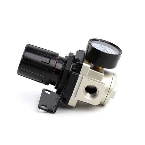 SNS AR4000-N04 Female Thread 1/2 NPT Air Pressure Regulator 0-150 PSI Adjustable,Bracket,Gauge - color: AR, size: 4000-N04