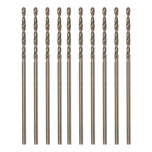 HARFINGTON 10pcs Cobalt Jobber Drill Bits 1.1mm / 0.043" M35 High Speed Steel HSS Twist Drilling Bit Tool for Stainless Steel Copper Wood Plastic and Other Hard Materials - size: 1.1mm