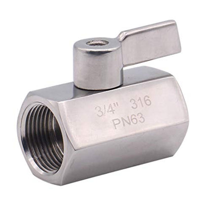 DERNORD 3/4 Inch NPT Ball Valve Female&Female with Stainless Steel Handle (Pack of 2) - size: 3/4 Inch, style: Pack of 2