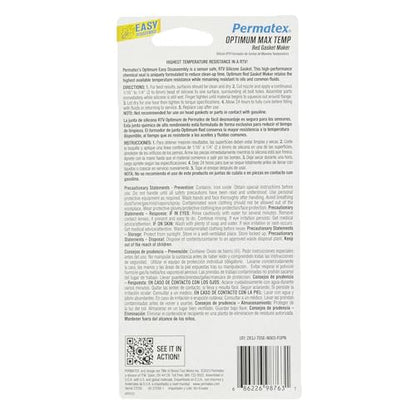 Permatex 27038 Optimum Red High Temperature Gasket Maker, 3 oz - size: 3.35 Fl Oz., style: Optimum
